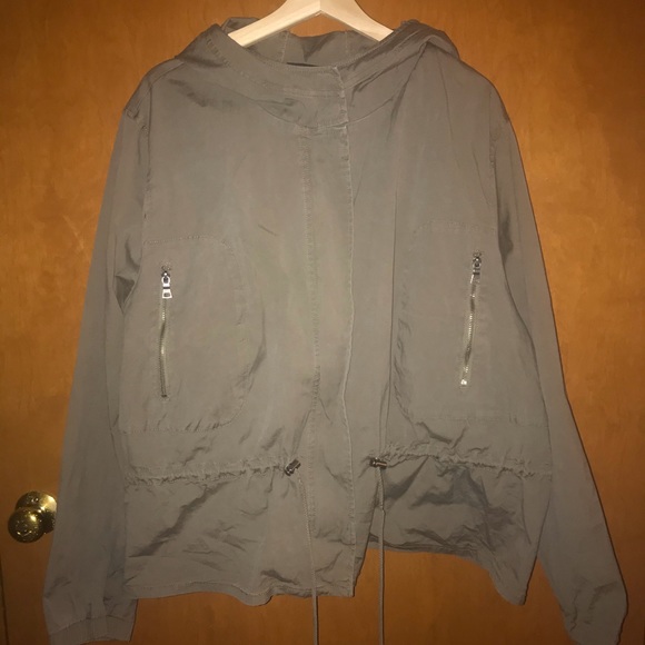 Lane Bryant size 26 Olive anorak jacket with hood - Picture 3 of 7
